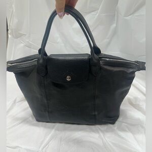 LongChamp Le Pliage Leather bag Height 10 in Width 17 inch Depth 5
